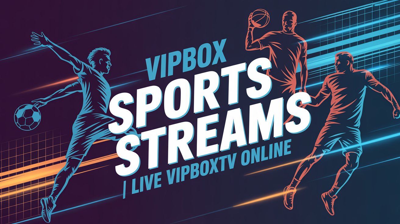 vipbox live sports banner with football and basketball action